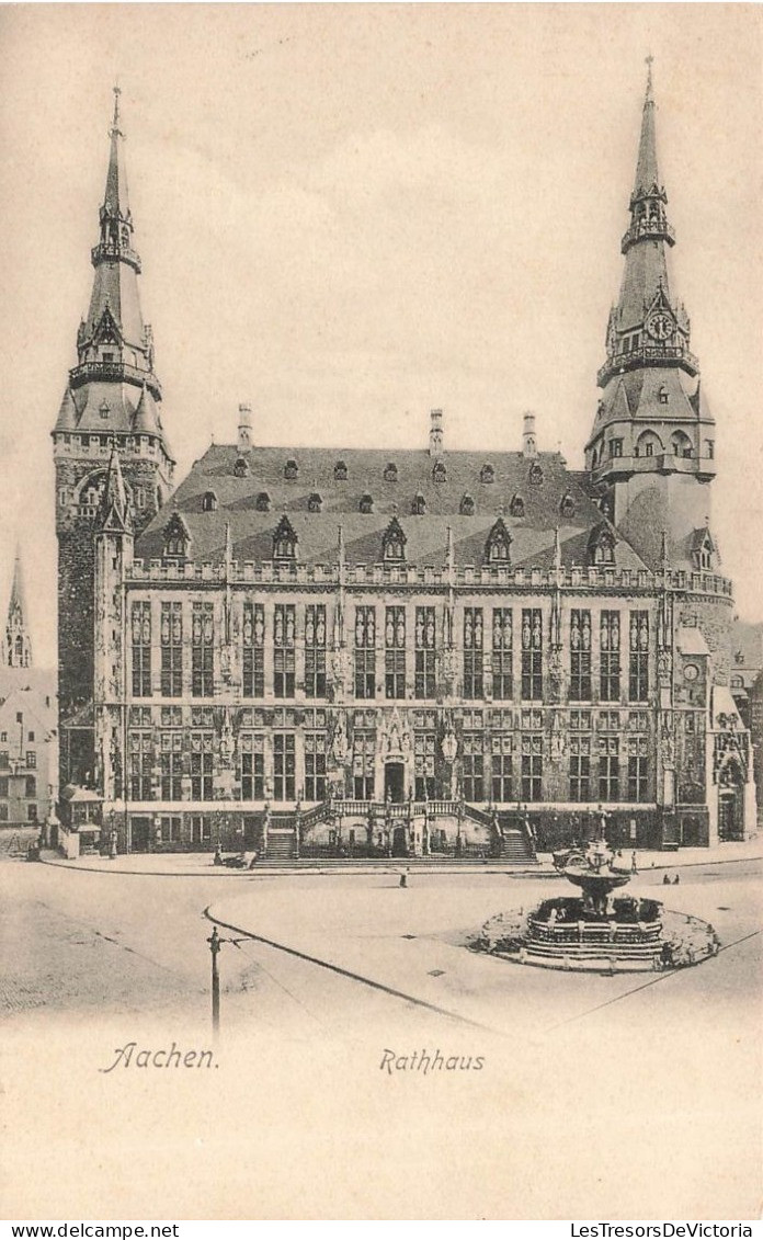 ALLEMAGNE - Aachen - Rathaus - Hôtel De Ville - Parvis - Entrée - Carte Postale Ancienne - Aachen