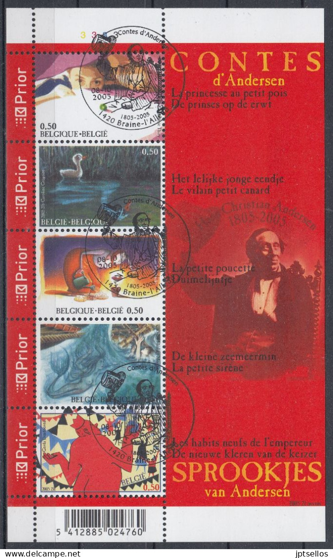 BELGIQUE 2005 Nº 3434/3438 EN BLOQUE USADO 1º DIA - Used Stamps