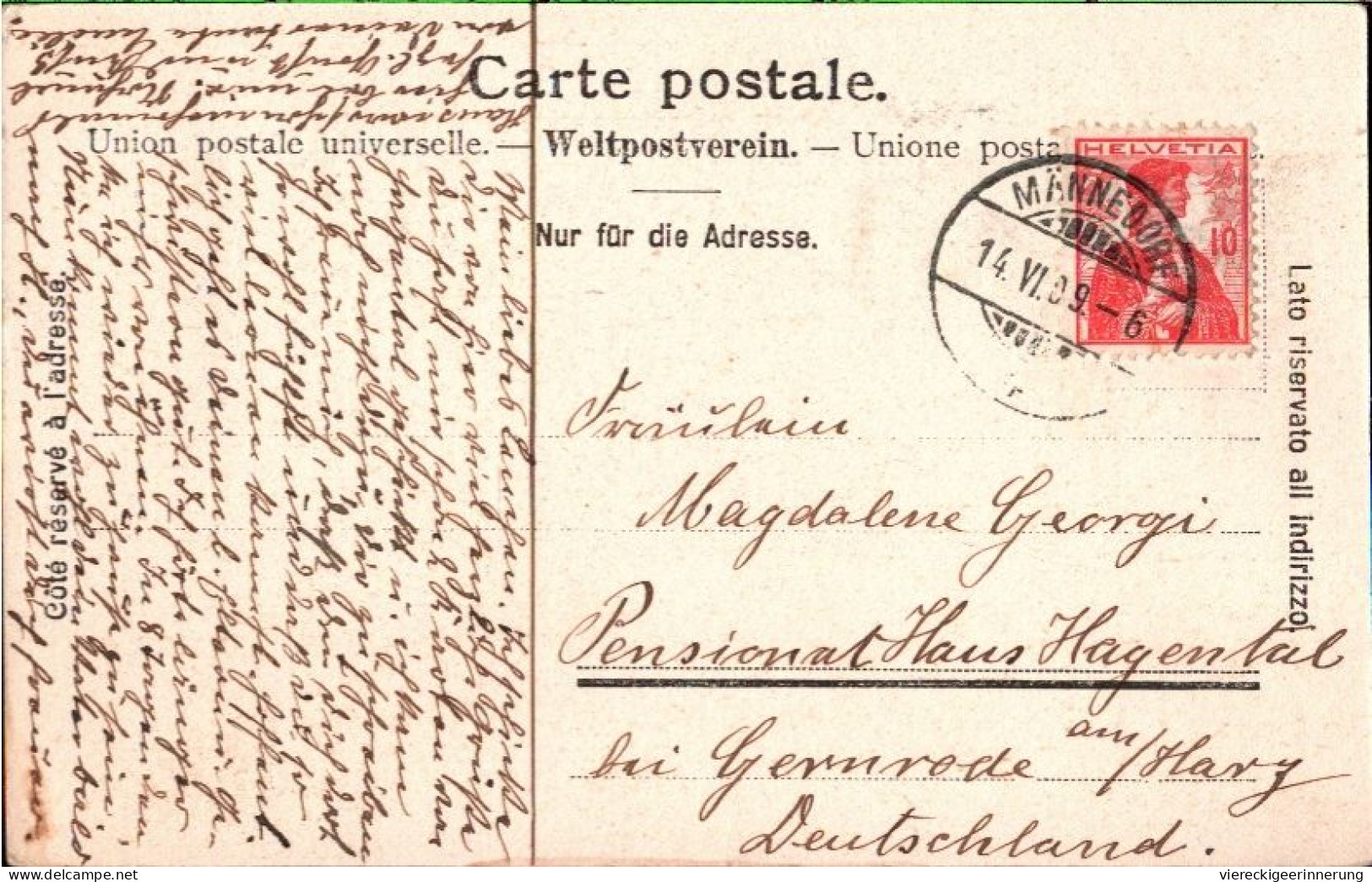 ! 1909 Alte Ansichtskarte Aus Männedorf, Kanton Zürich, Schweiz, Eisenbahnstrecke - Männedorf