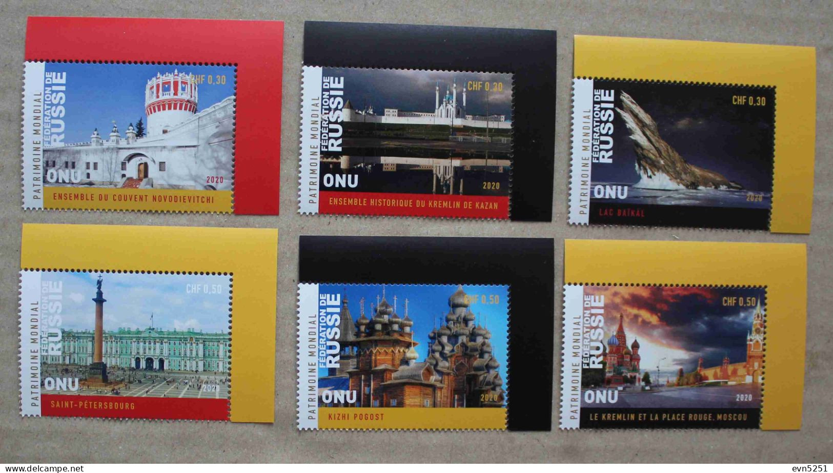 Ge20-02 : Nations Unies Genève  - Patrimoine Mondial, Russie Avec Bdf - Unused Stamps