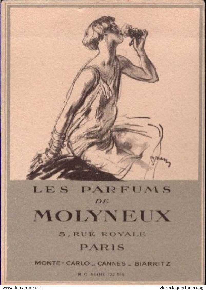 ! Paris Les Parfums De Molyneux, Monte Carlo, Cannes, Biarritz, Parfumerie De L` Etoile, 36, Avenue De Wagram, Paris - Pubblicitari