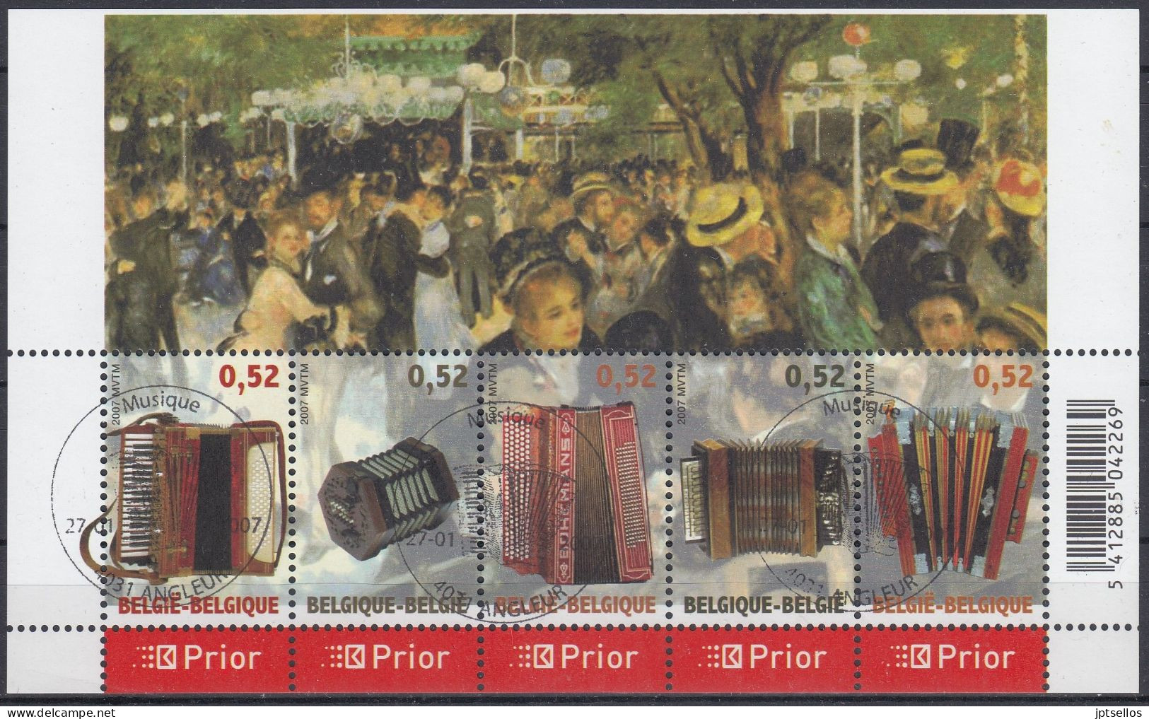BELGIQUE 2007 Nº 3592/3596 EN BLOQUE USADO 1º DIA - Used Stamps