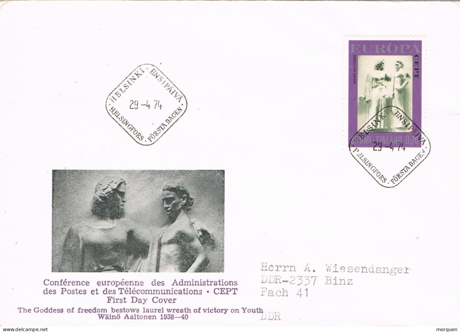 50791. Carta HELSINGFORS (Finlandia) Suomi 1974. Conference CEPT. Tema EUROPA - Cartas & Documentos