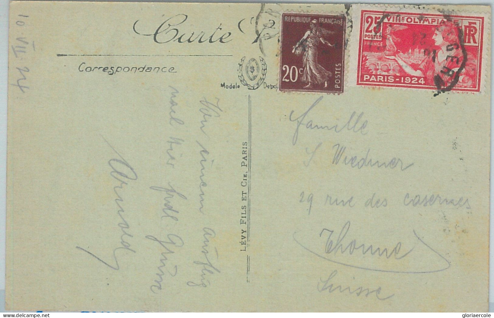 75917 - FRANCE - Postal History - 1924 Olympic Games - Sent During GAMES! - Ete 1924: Paris