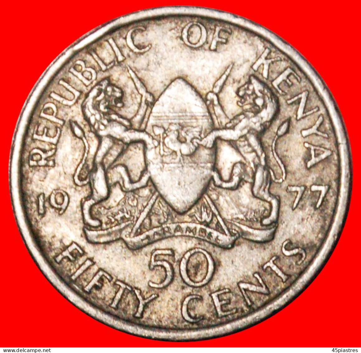 * GREAT BRITAIN (1969-1978): KENYA  50 CENTS 1977 COCK! ·  LOW START · NO RESERVE! - Kenya