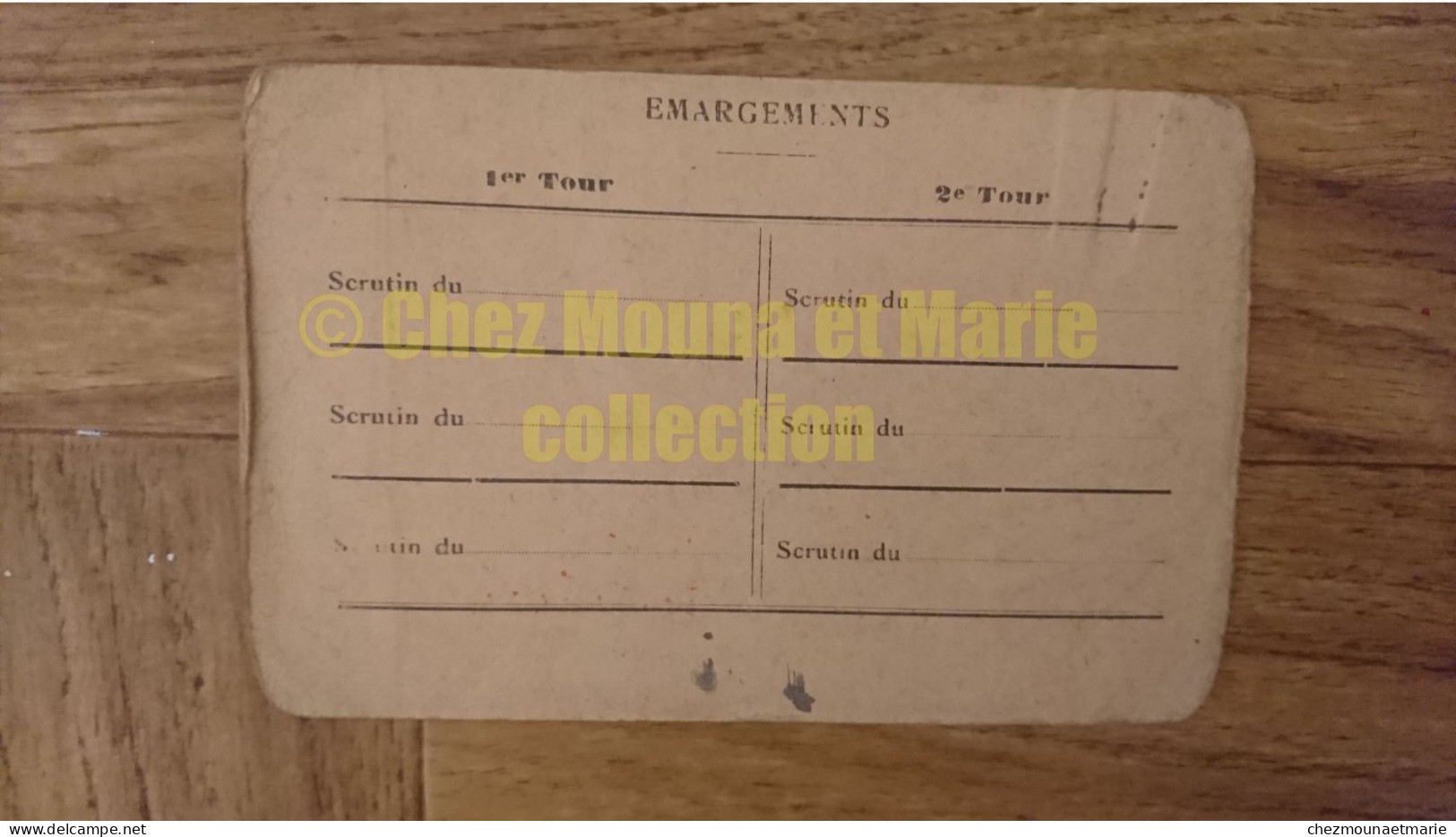 1954 GUINEE CONAKRY CARTE D ELECTEUR GELARD REGIS CHAUDRONNIER DOMICILE BAUXITES DU MIDI - Documents Historiques