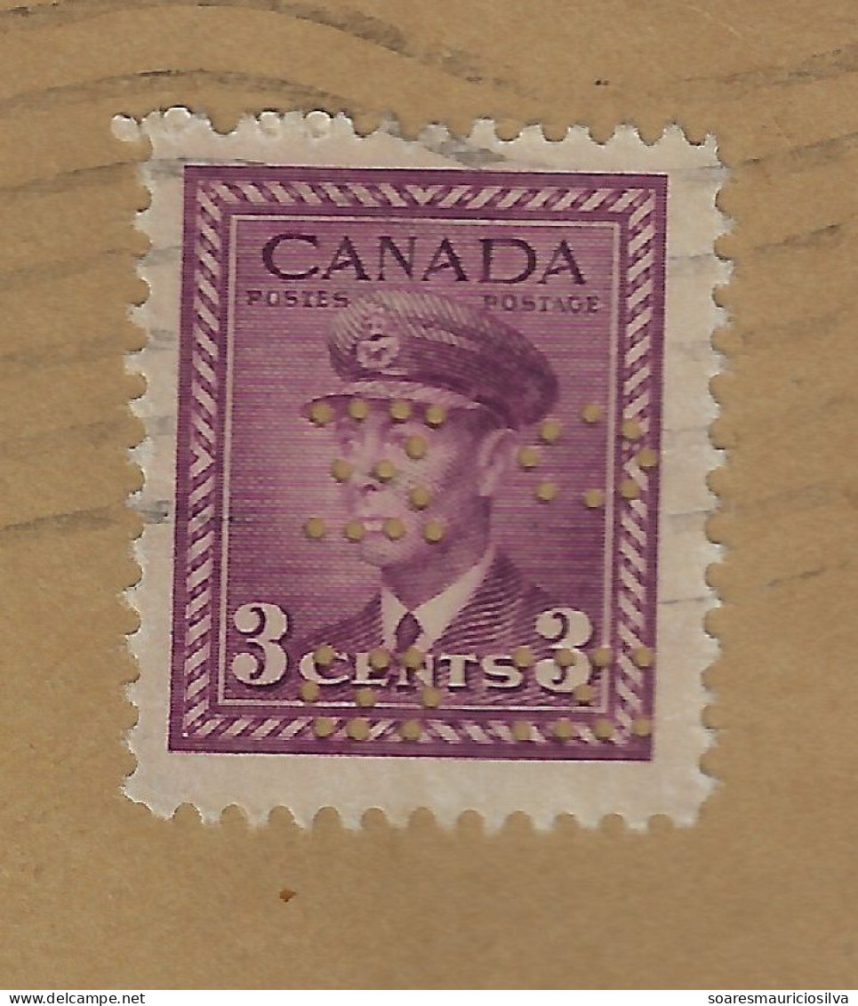 Canada 1946 Department Of Reconstruction And Supply Cover Stamp King George VI Perfin OH/MS On Her/His Majesty's Service - Perforiert/Gezähnt
