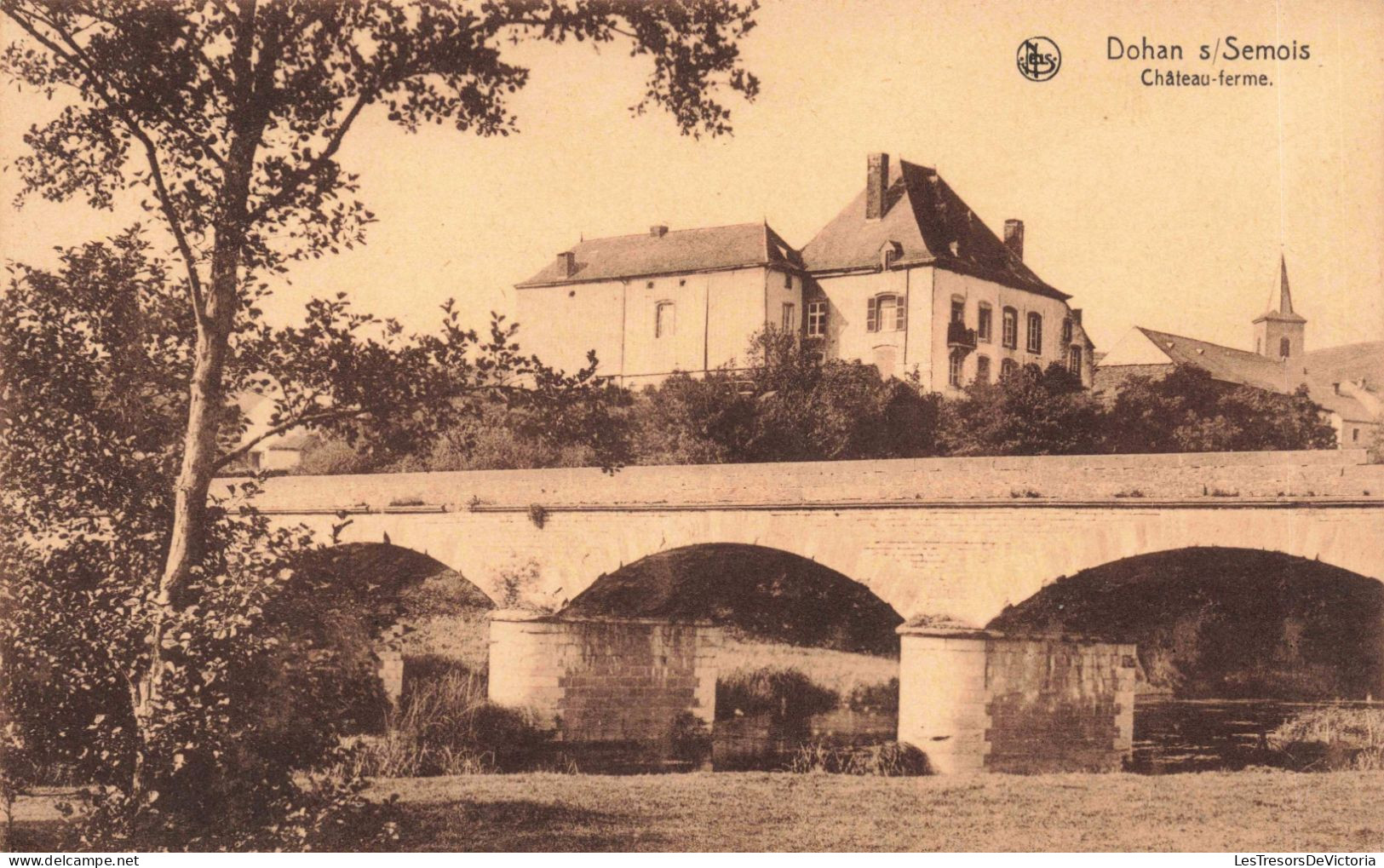 BELGIQUE -  Dohan S/Semois - Château-ferme - Pont - Canal - H.Dufrène - Clocher - Carte Postale Ancienne - Neufchateau