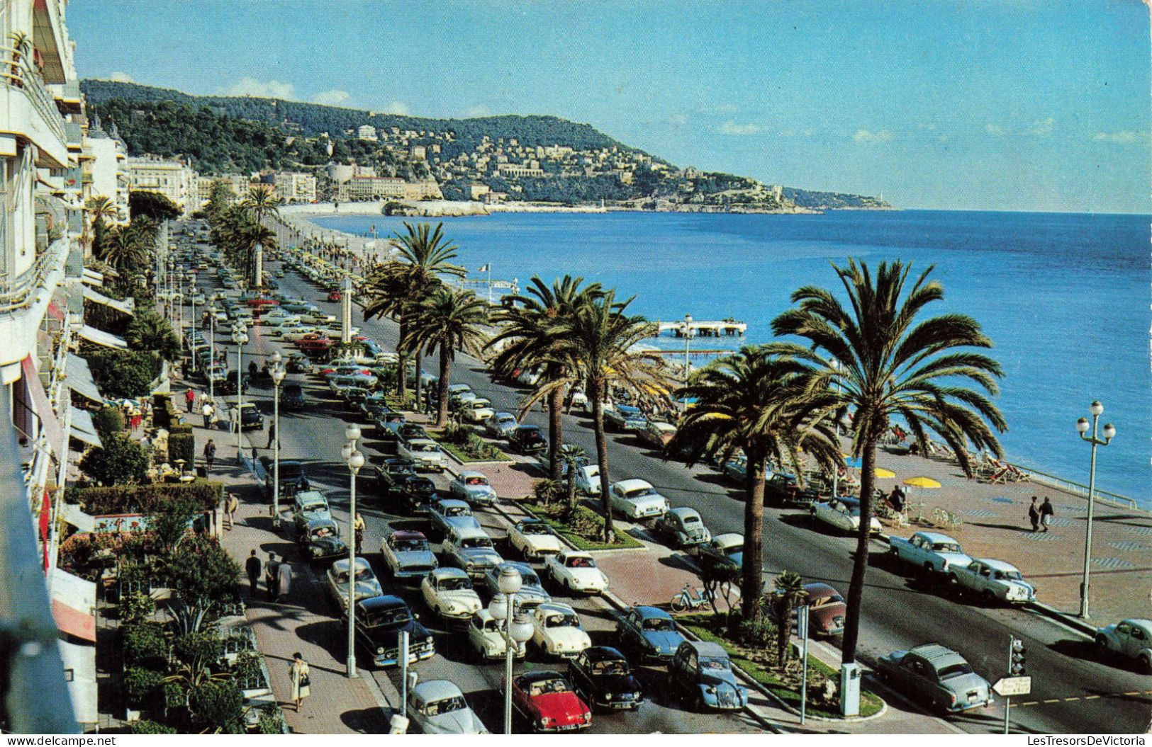 FRANCE - NICE - Promenade Des Anglais Vers Le Mont Boron - Océan - Voitures -  Animé - Colorisé - Carte Postale Ancienne - Piazze