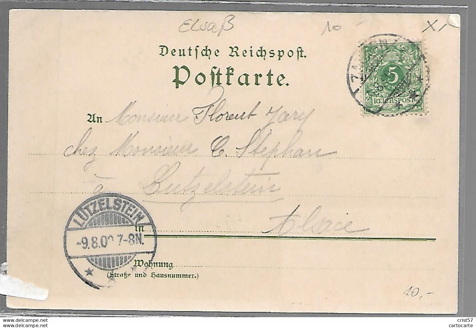 57 DABO GRUSS LITHO SCHLOSSFELSEN 1900 - Lorquin