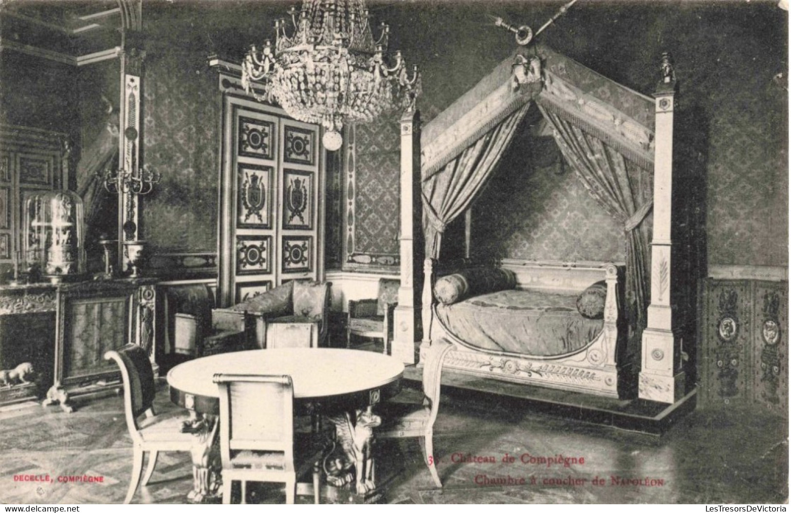 FRANCE - Château De Compiègne - Chambre à Coucher De Napoléon - Baldaquin - Lustre - Royal - Carte Postale Ancienne - Compiegne