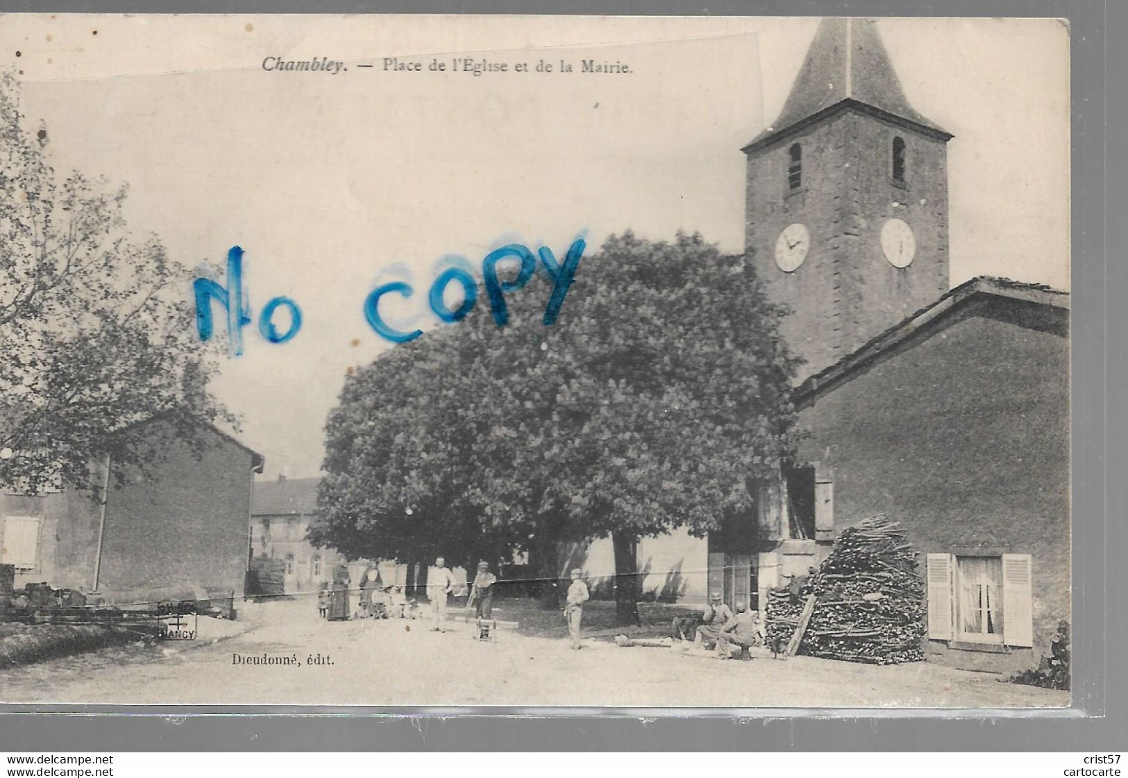 54 CHAMBLEY  PLACE DE L EGLISE ET MAIRIE - Chambley Bussieres