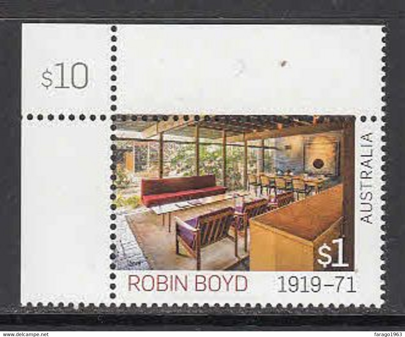 2019 Australia 100th Anniversary Of The Birth Of Robin Boyd, 1919-1971 Complete Set Of 1 MNH - Mint Stamps