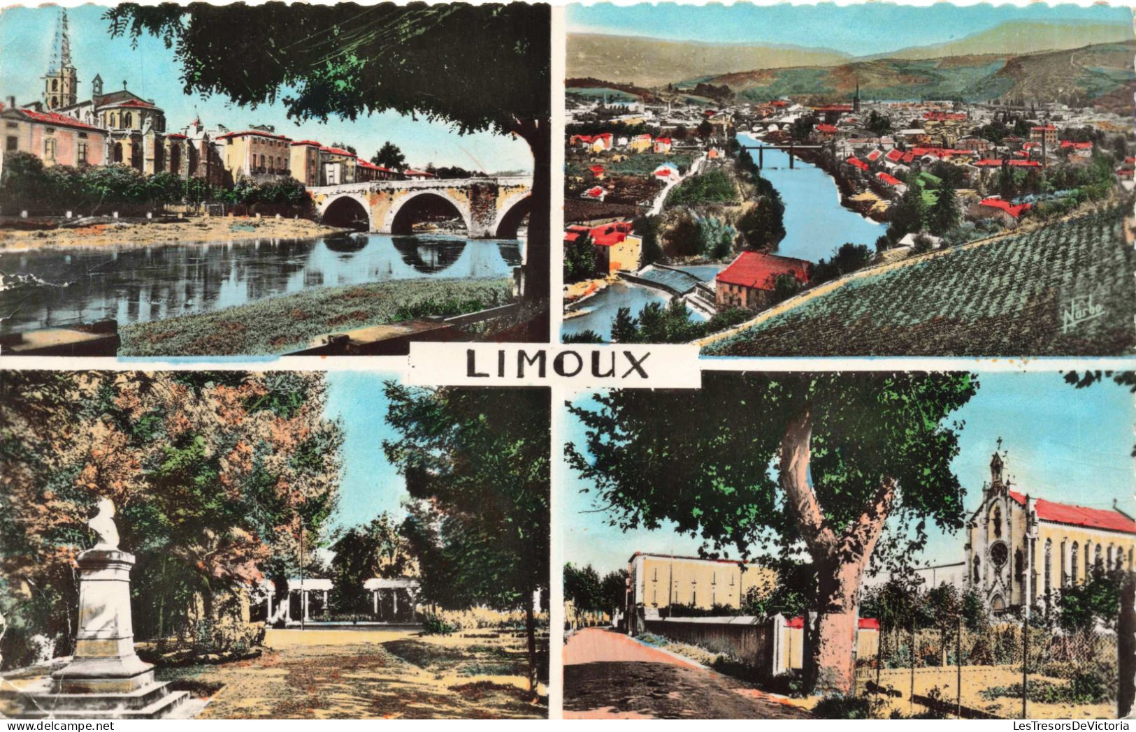 FRANCE - LIMOUX - Le Pont Neuf - Eglise - Les Trois Ponts - L'île De Sourniès - Saint-Joseph - Carte Postale Ancienne - Limoux