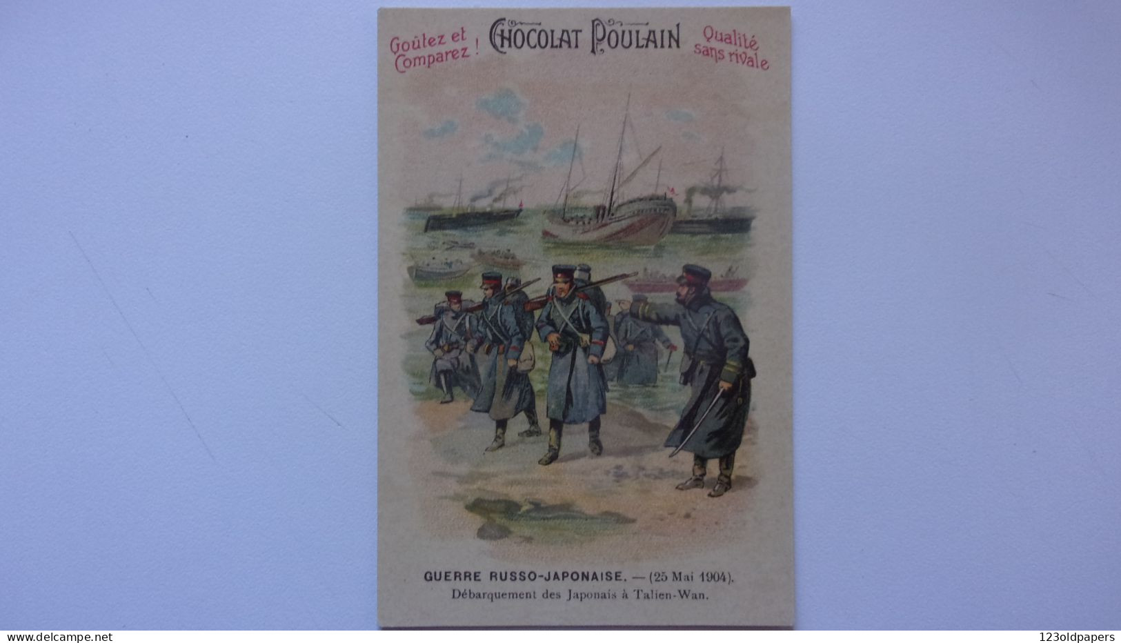 LOT DE 3 Poulain Chromo Effet Vernis Thème Guerre Russo Japonaise - Poulain