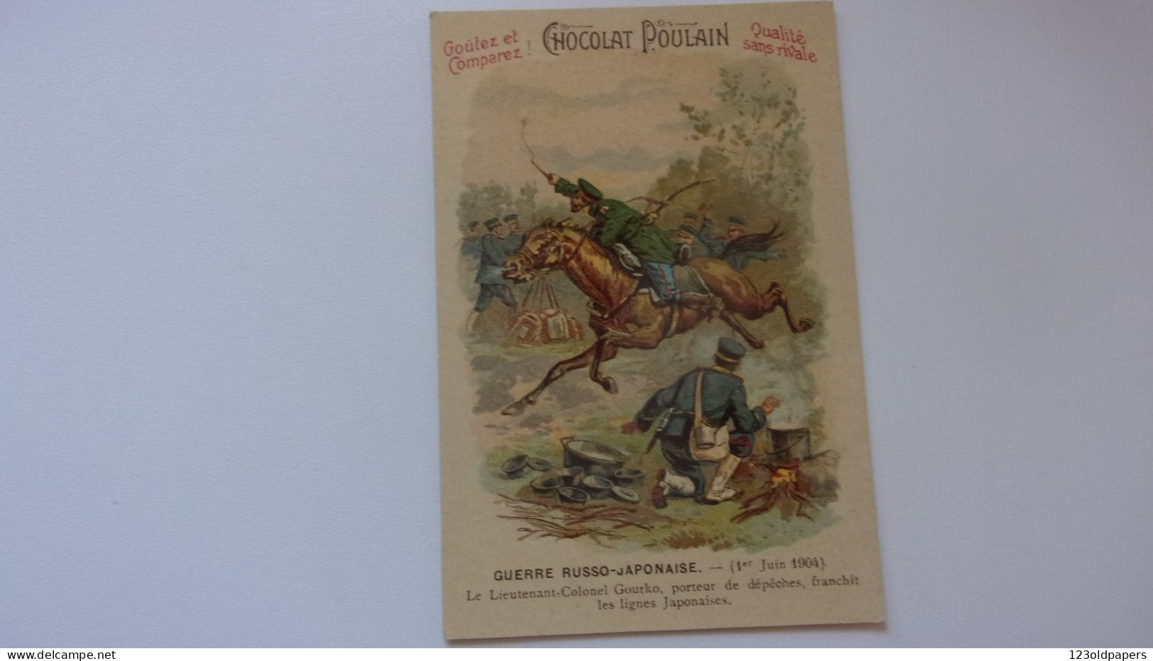 LOT DE 3 Poulain Chromo Effet Vernis Thème Guerre Russo Japonaise - Poulain