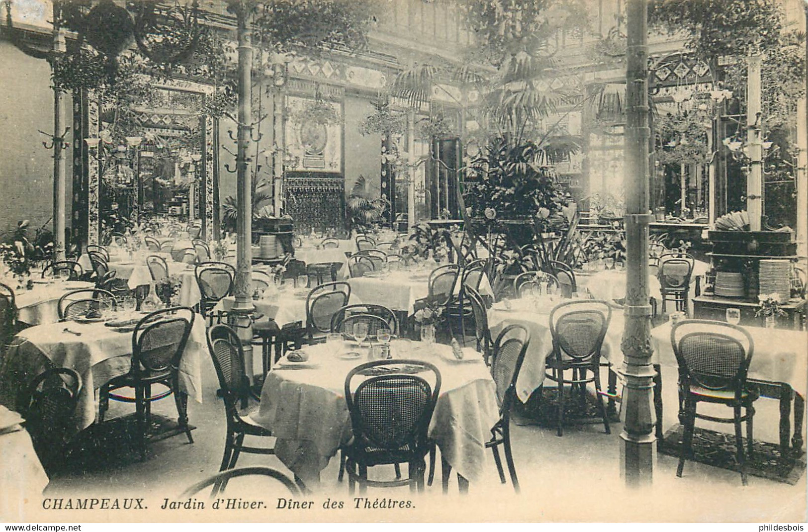 PARIS  2eme Arrondissement  Restaurant  " CHAMPEAUX "  Jardin D'hiver Diner Des Théatres - Arrondissement: 02