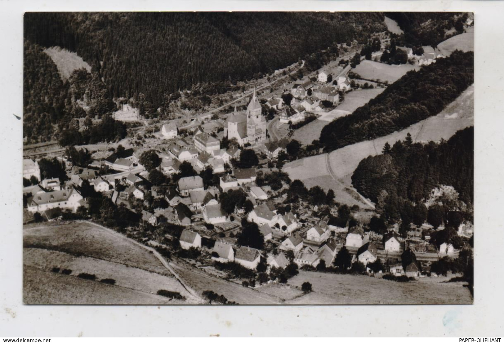 5942 KIRCHHUNDEM, Luftaufnahme 50er Jahre - Olpe