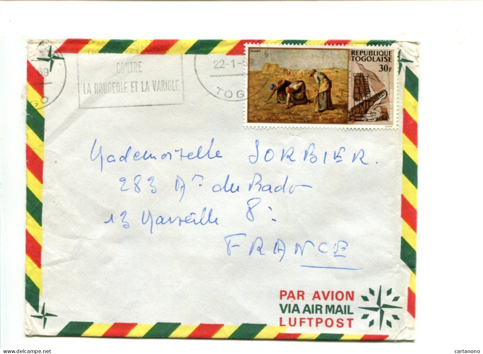 PEINTURE - Rép. Togolaise - Affranchissement Sur Lettre -  Les Glaneuses De F. MILLET - Autres & Non Classés