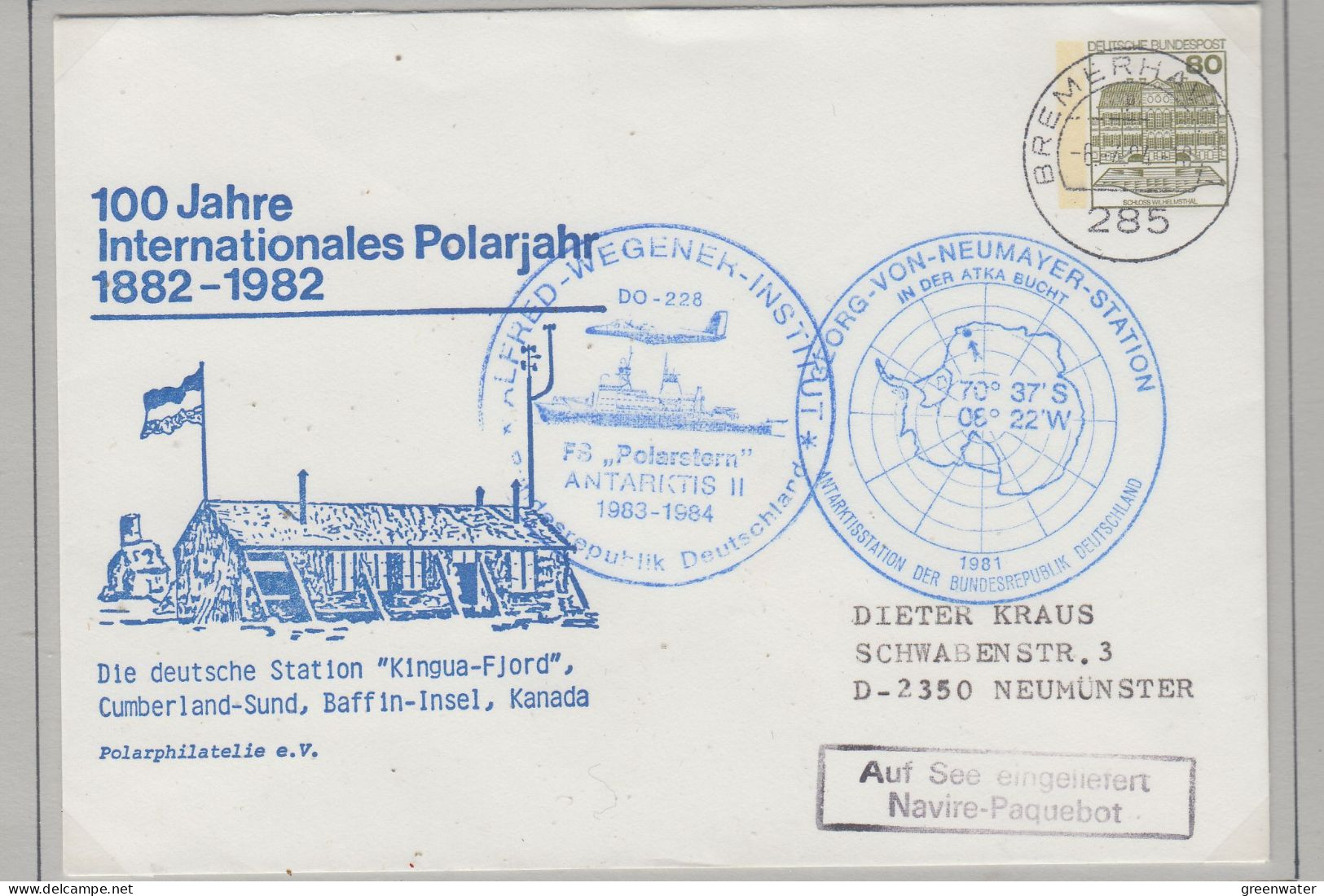 Germany 100J. Internatonales Polarjahr Cover Ca Polarstern Ca Von Neumayer Ca Bremerhavn (IT153A) - Internationales Polarjahr