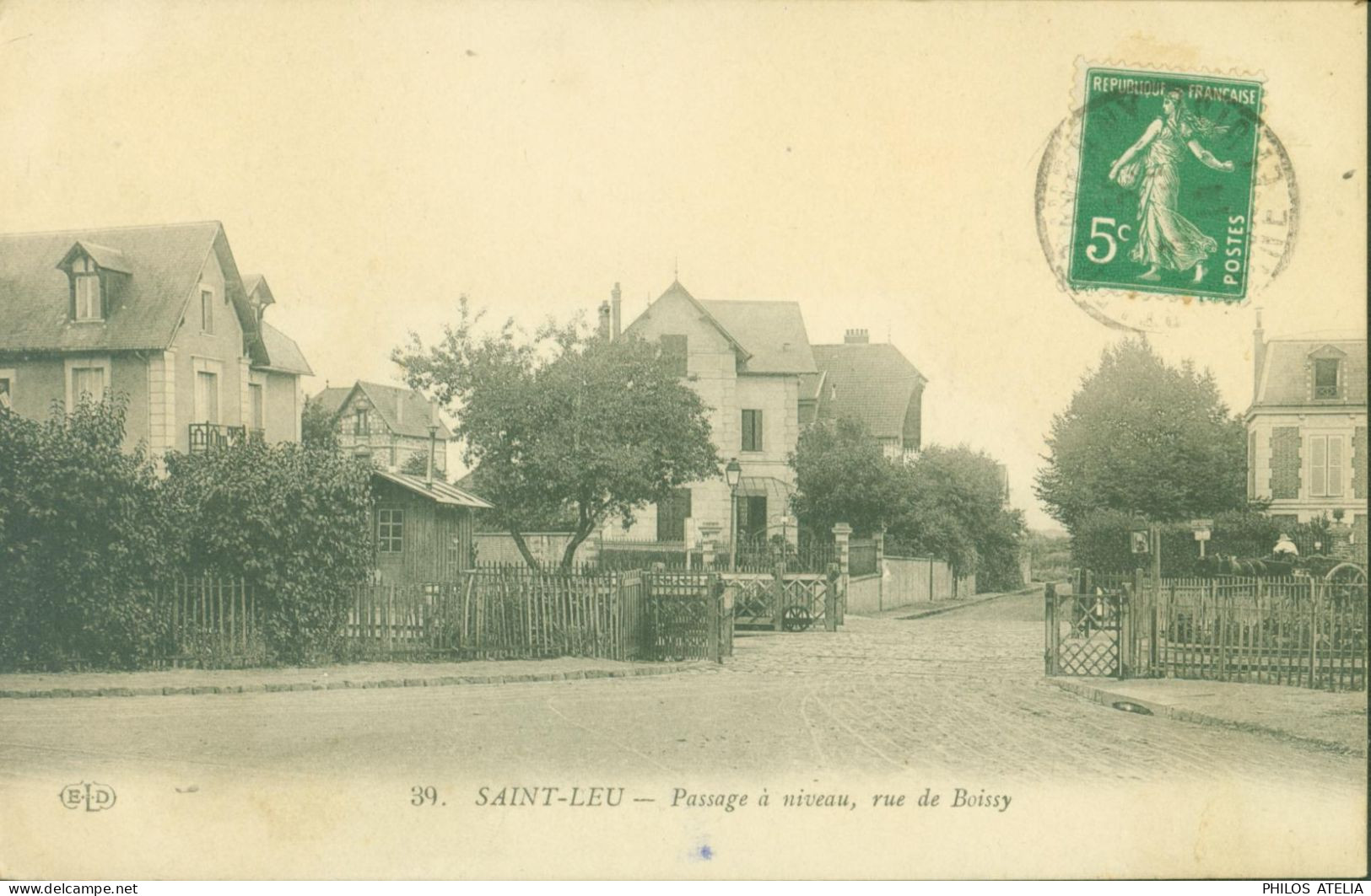 CPA CP Carte Postale St Saint Leu Passage à Niveau Rue De Boissy ELD YT 137 CAD 1914 - Saint Leu La Foret