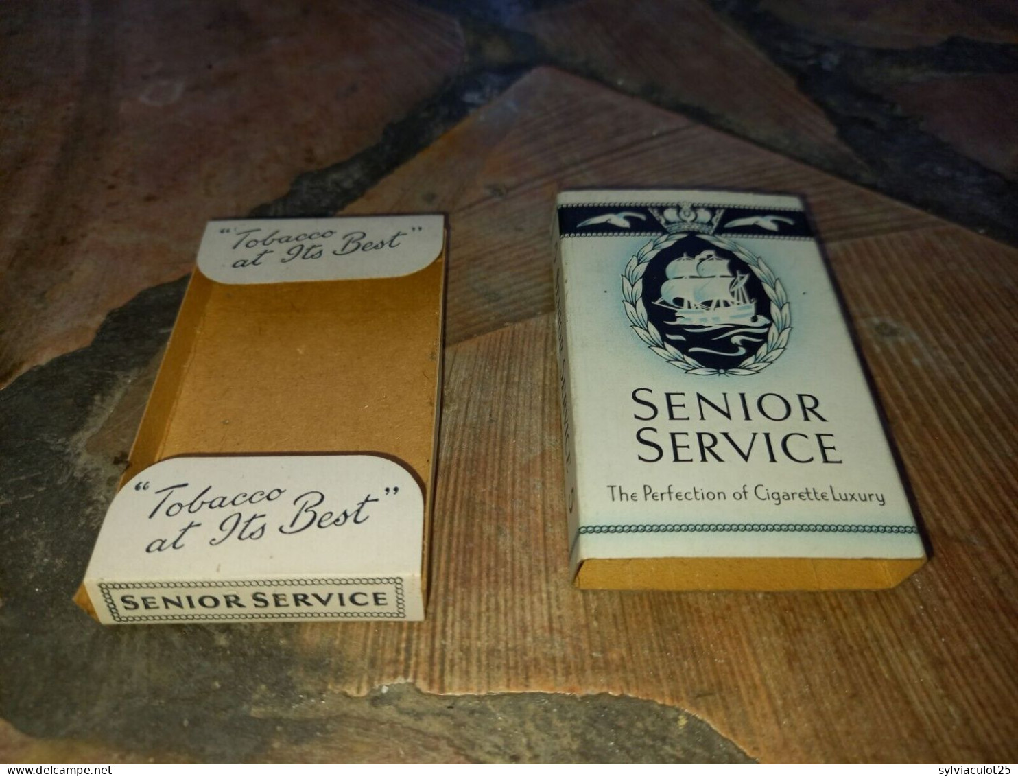 England Senior Service Paquet Rigide De 5 Cigarettes Vide - Publicité Air France - Andere & Zonder Classificatie