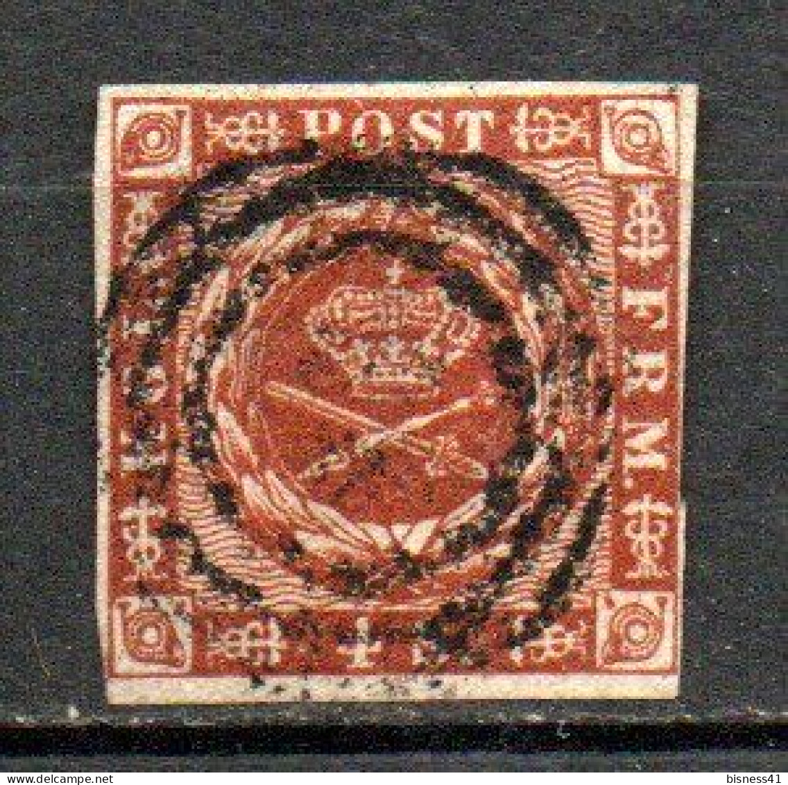 Col33 Danemark Denmark Danmark 1858 N° 8 Oblitéré Cote : 18,00€ - Used Stamps