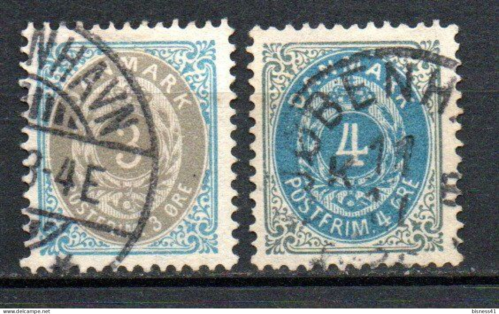 Col33 Danemark Denmark Danmark 1875 N° 22 & 23 D12 Oblitéré Cote : 6,50€ - Used Stamps