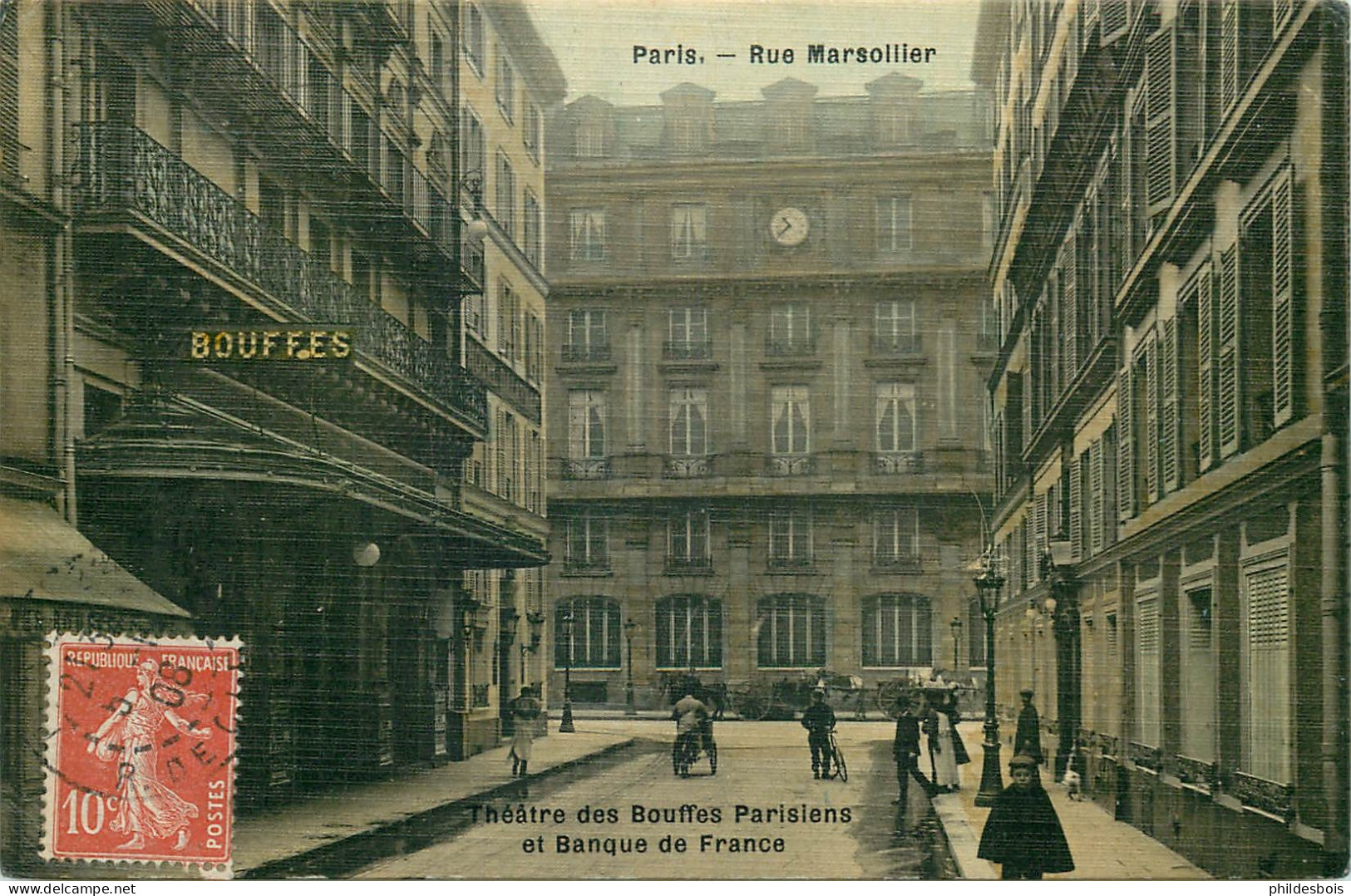 PARIS  2eme Arrondissement   Rue Marsollier  Theatre Et Banque De France - Arrondissement: 02