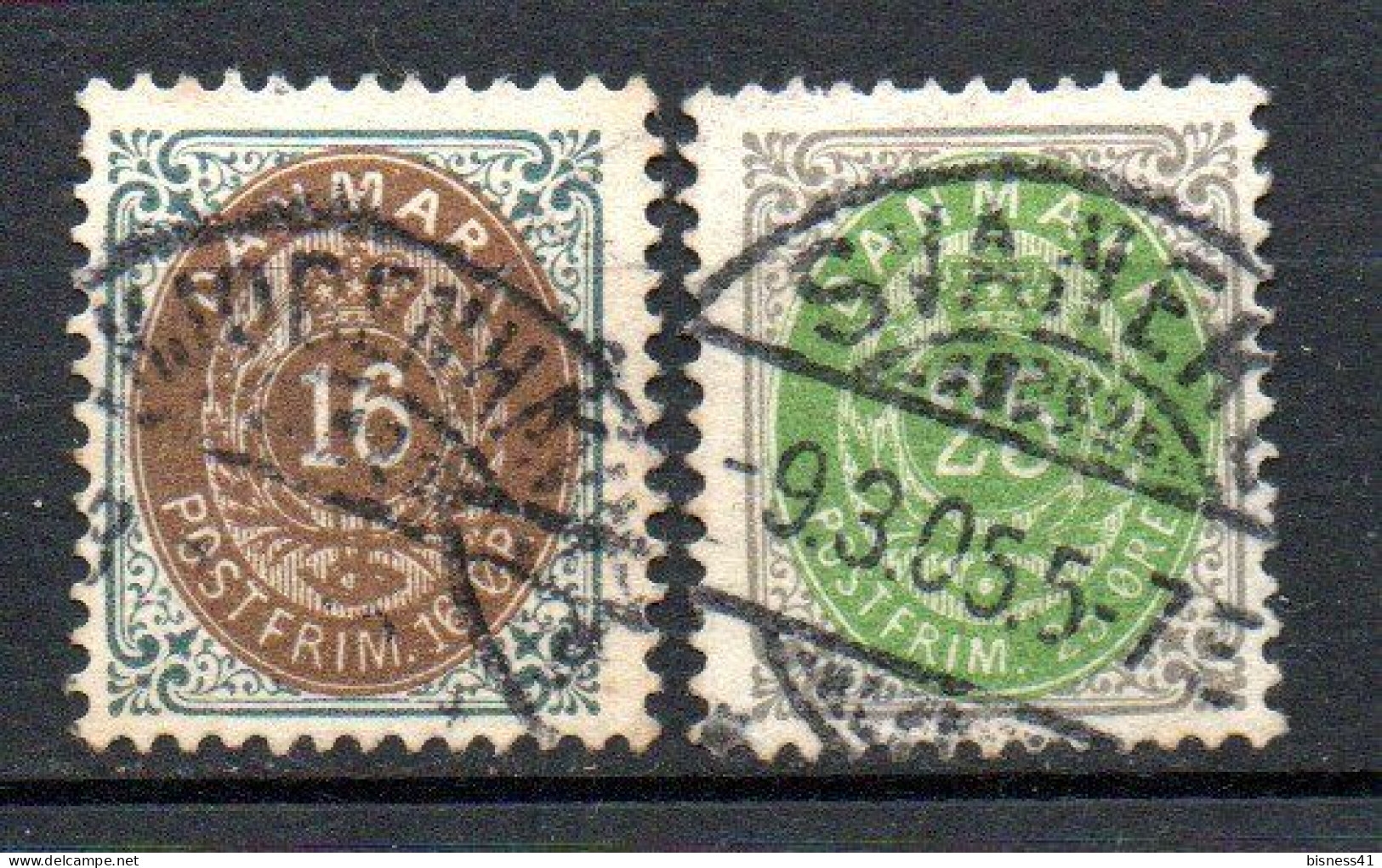 Col33 Danemark Denmark Danmark 1875 N° 26 & 27 D12 Oblitéré Cote : 11,00€ - Used Stamps