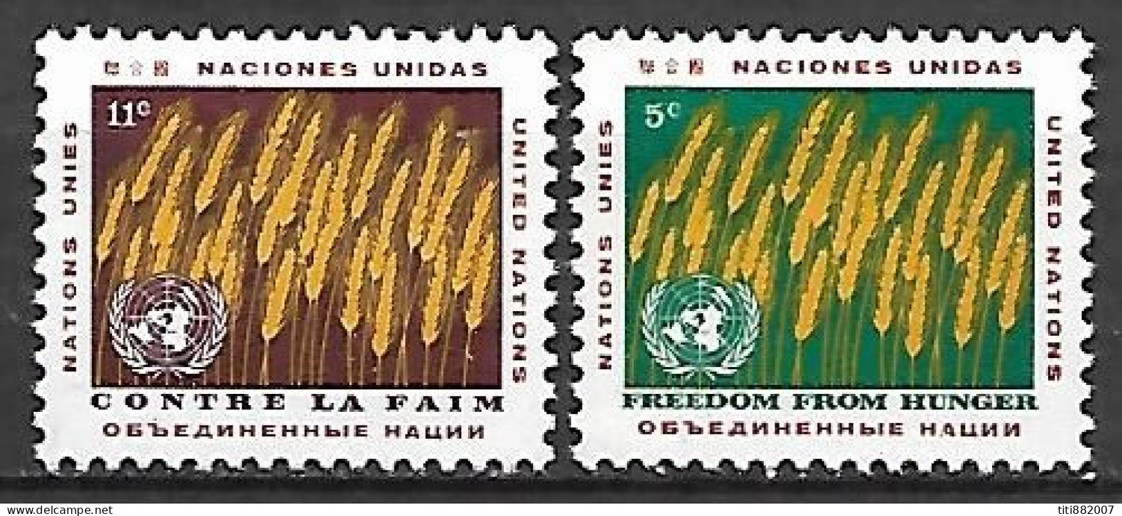 NATIONS - UNIES    -    1963 .  Y&T N° 112 / 113 * .   Campagne Contre La Faim  /  épis De Blé. - Unused Stamps