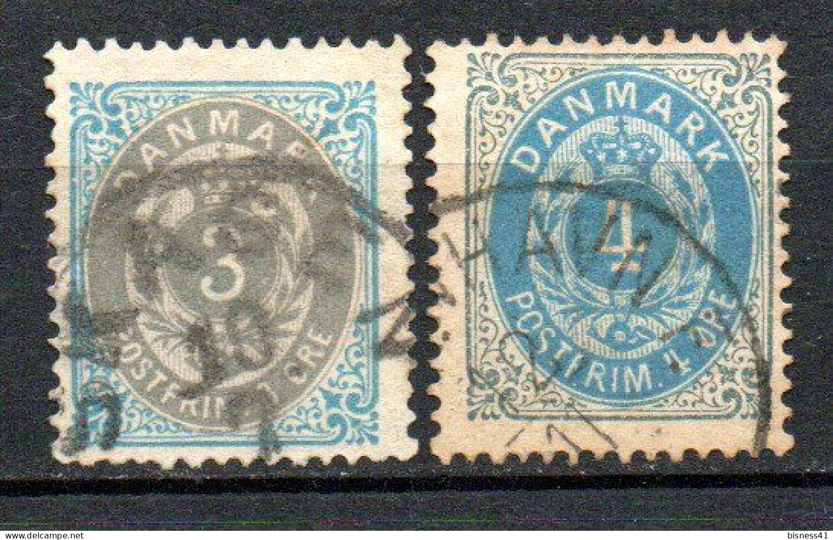 Col33 Danemark Denmark Danmark 1875 N° 22 & 23 D14 Oblitéré Cote : 18,75€ - Gebraucht