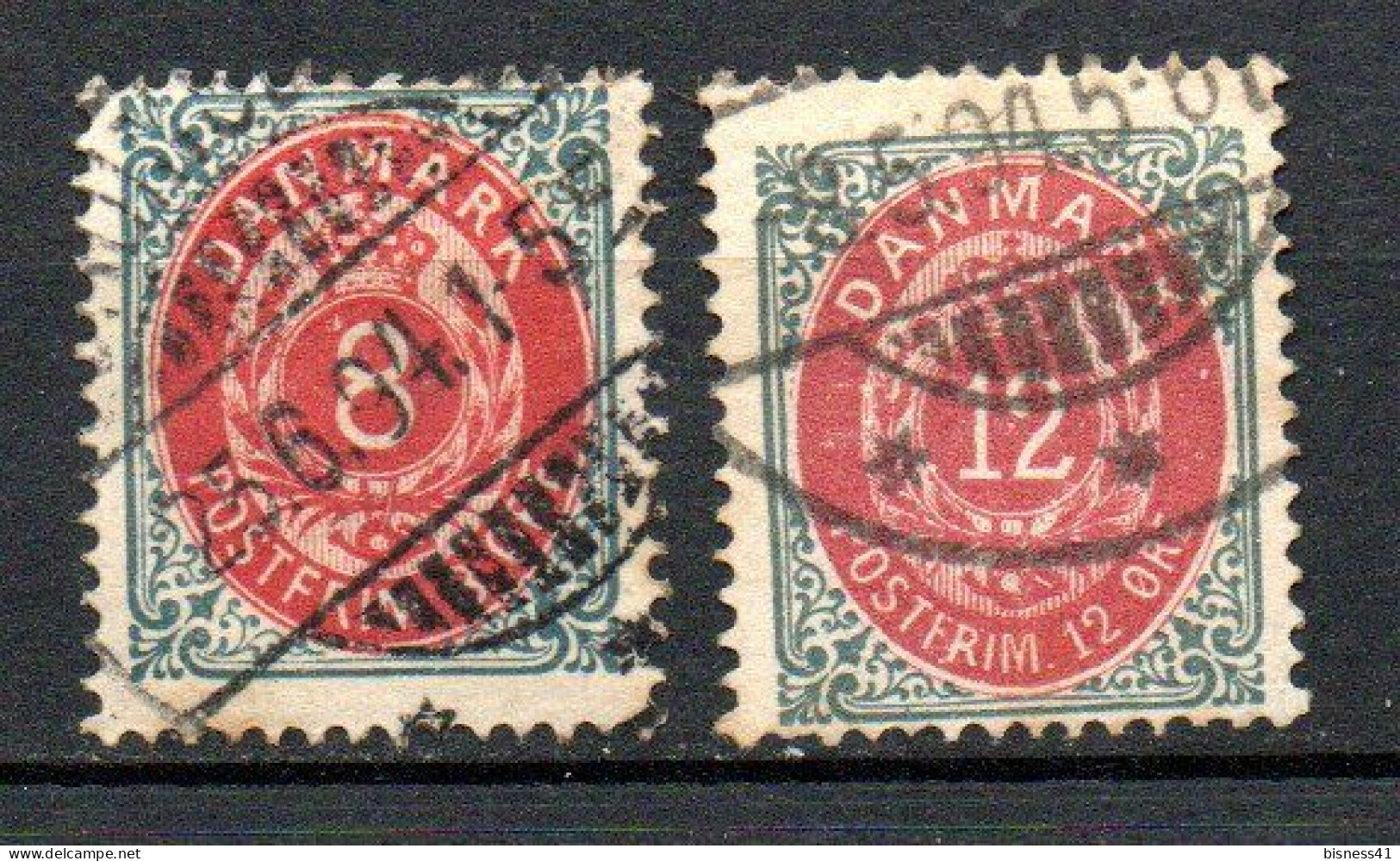 Col33 Danemark Denmark Danmark 1875 N° 24 & 25 D14 Oblitéré Cote : 15,75€ - Oblitérés