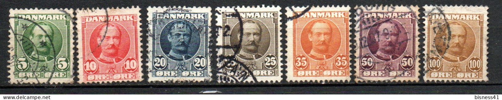 Col33 Danemark Denmark Danmark 1907 N° 55 à 61 Oblitéré Cote : 17,00€ - Oblitérés