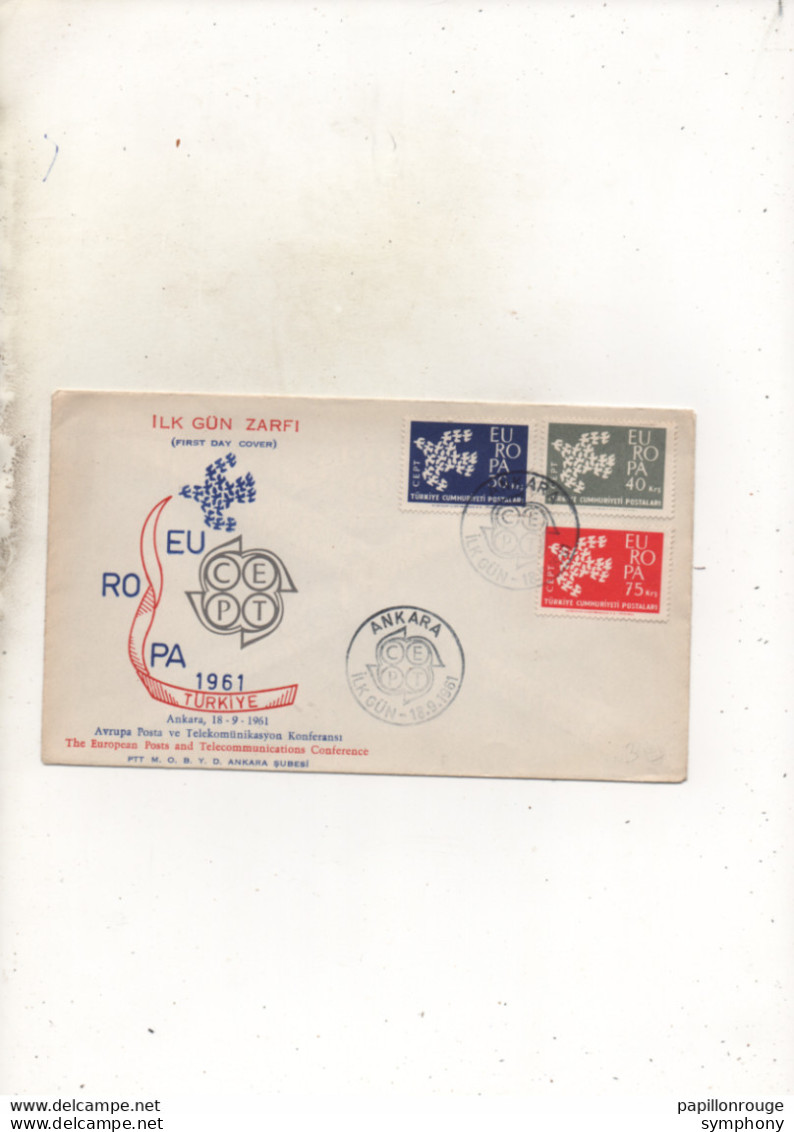 CP   . Enveloppe   Ankara .  Turkiye -  Turquie - Timbres Europe -  1961. - Conference Telecommunications - - Lettres & Documents