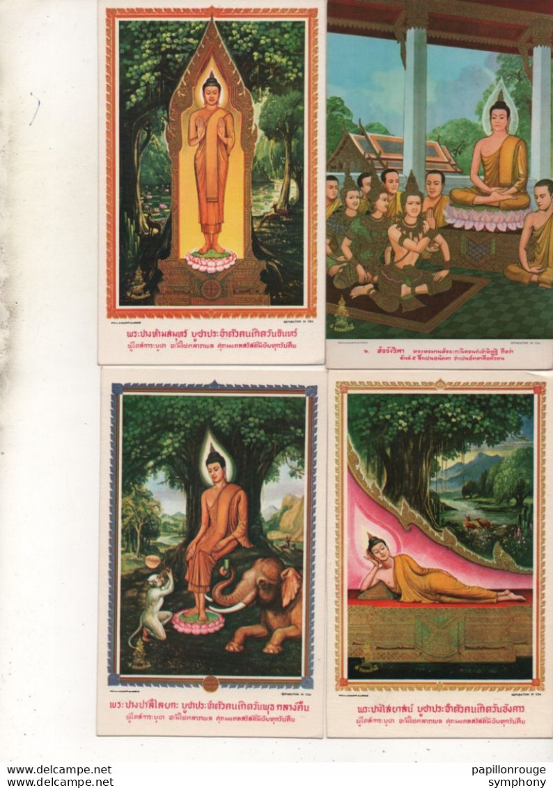 CPA , Lot De 8 Cartes . Religion - Buddha - - Buddhism