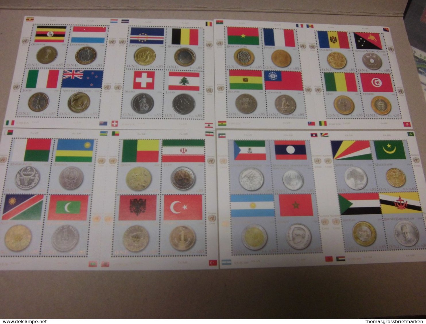 4x Kleinbogen UNO Genf Flaggen Und Münzen 2006-2010 Postfrisch 553 565 592 673 - Nuevos