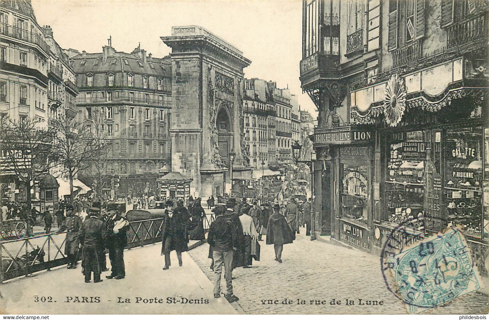 PARIS  2eme Arrondissement   La Porte Saint Denis Vue De La Rue De La Lune - Arrondissement: 02