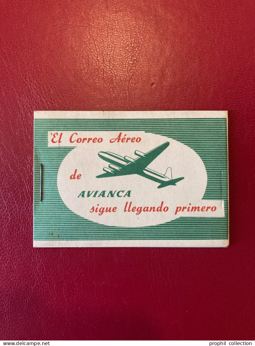 CARNET AVIATION EL CORREO AÉREO De AVIANCA SIGUE LLEGANDO PRIMERO Avec VIGNETTES PAR AVION AIR MAIL - Aviación