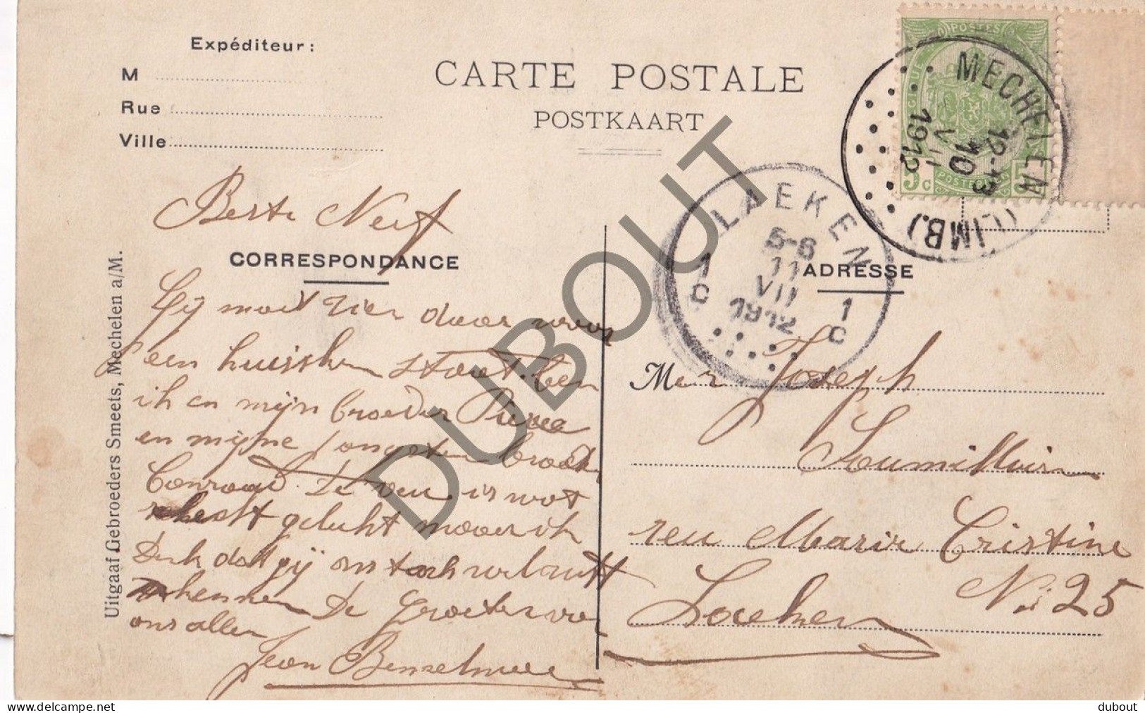 Postkaart/Carte Postale - Mechelen - Fanfare/Harmonie Sint Hubertus (C4506) - Malines