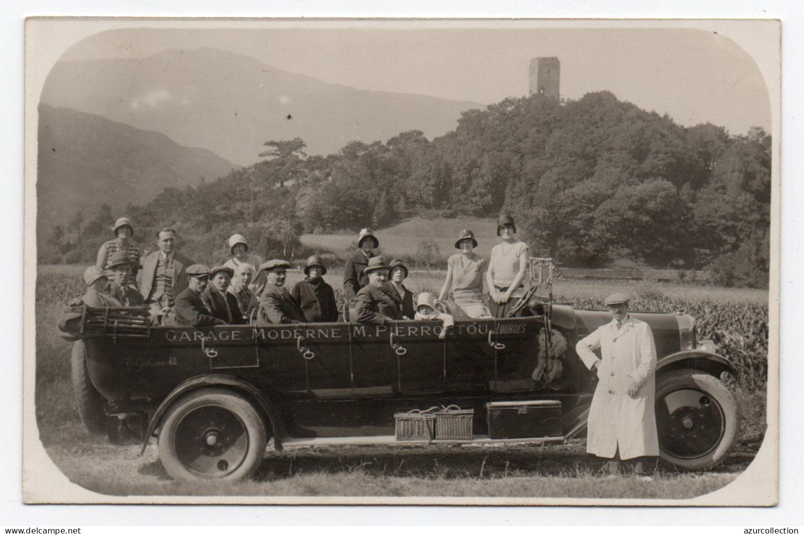 Autocar Du Garage Moderne De M. Pierroutou. Lourdes. Carte Photo Animée - Bus & Autocars