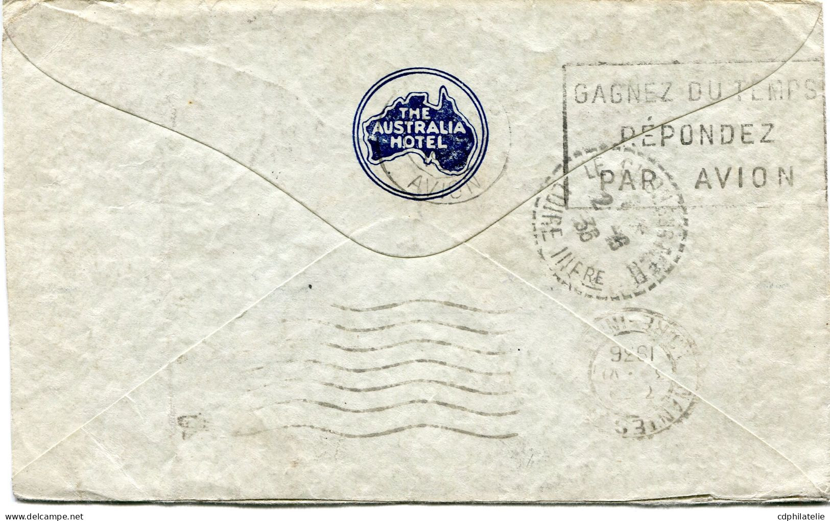 AUSTRALIE LETTRE PAR AVION DEPART SYDNEY 13 MY 36 POUR LA FRANCE - Storia Postale