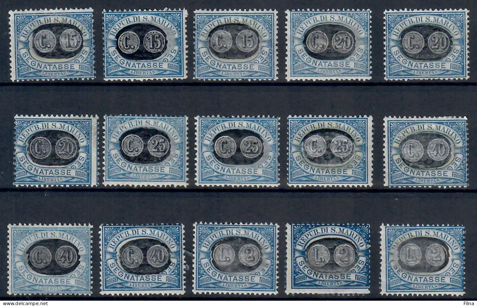 SAN MARINO 1931 SEGNATASSE  SERIE COMPLETA CAT. SASSONE 32/46 MH/* - Postage Due