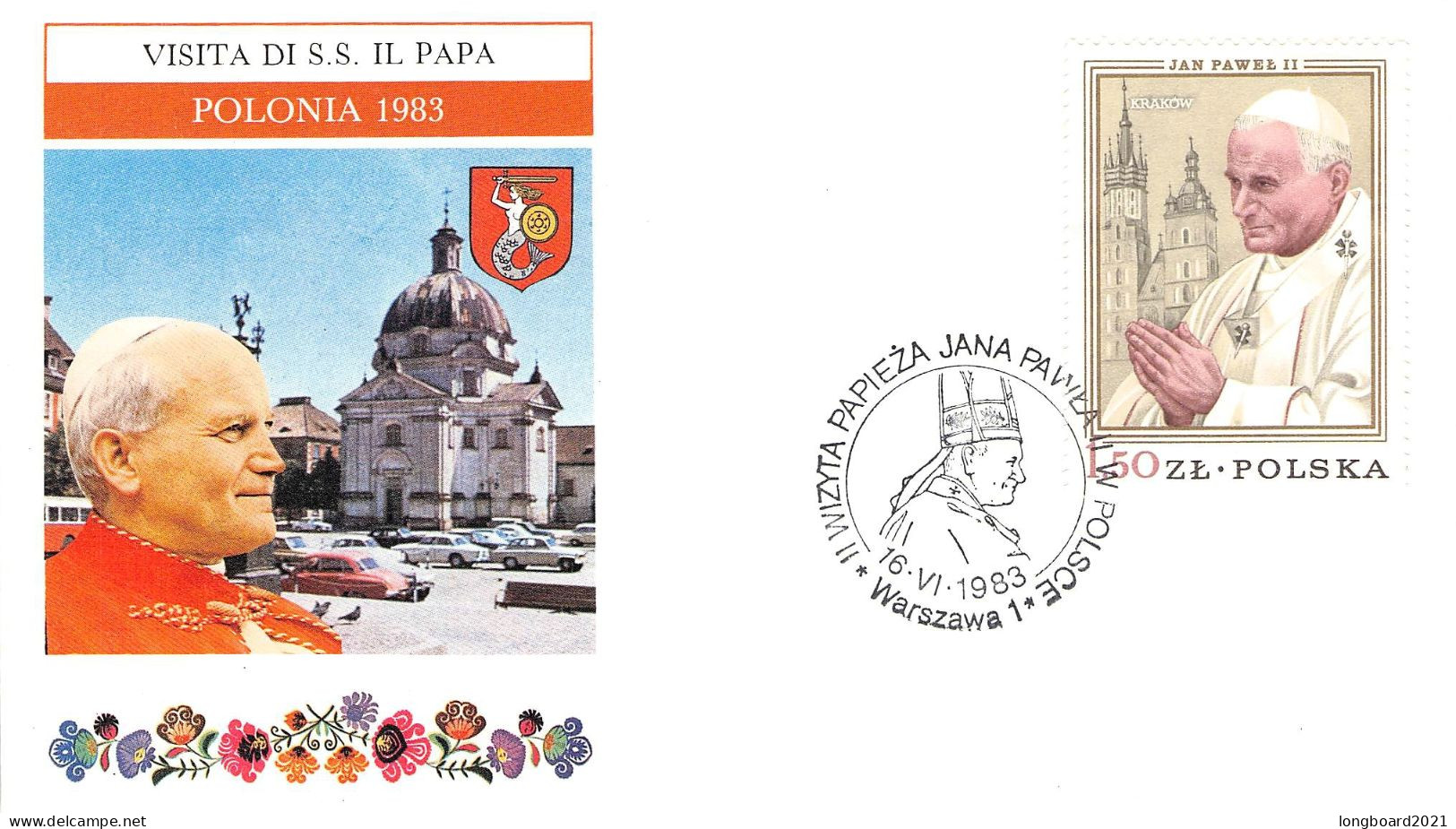 POLAND - FDC 16. VI 1983 POPE IN POLAND  / *314 - FDC