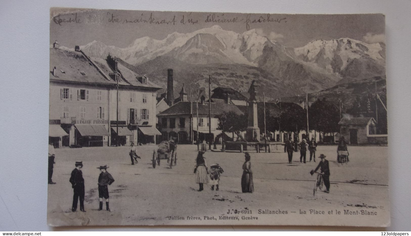 74 HAUTE  SAVOIE  SALLANCHES LA PLACE ET MONT BLANC 1906 - Sallanches