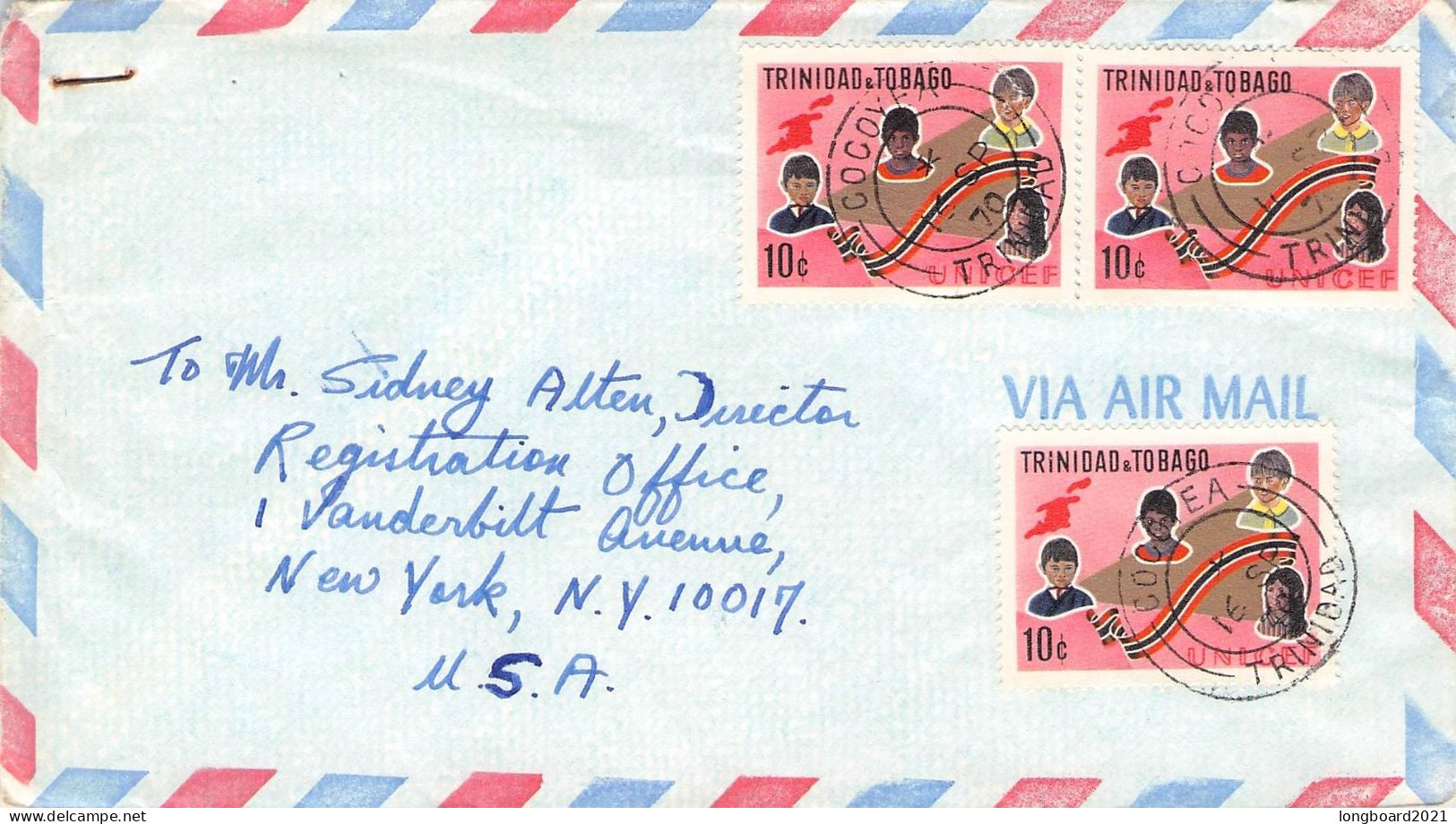 TRINIDAD - AIRMAIL 1970 > NEW YORK  / *316 - Trinidad En Tobago (1962-...)