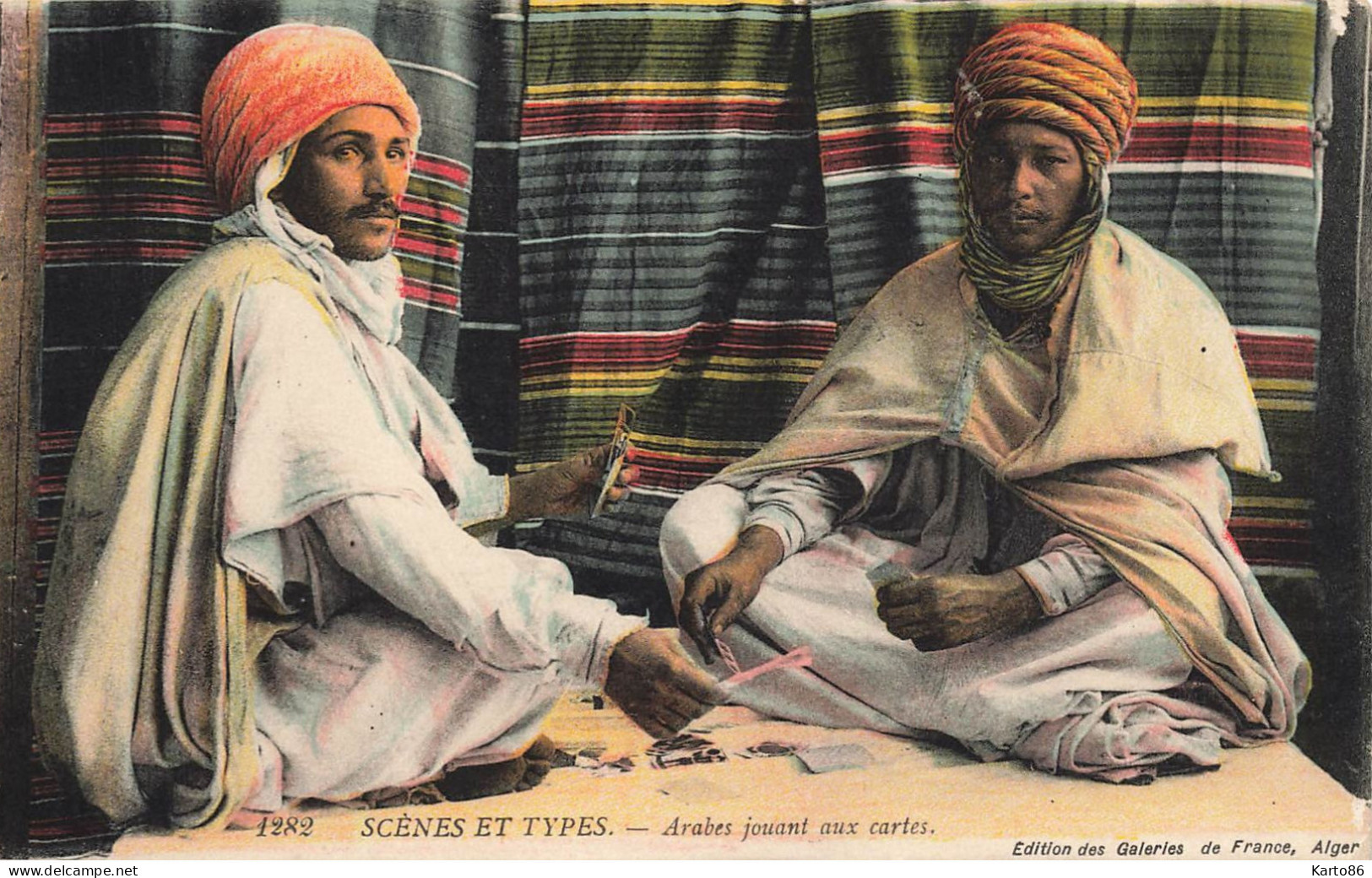 Jeux  * Le Jeu De Carte , Cartes à Jouer * Cards * Scènes Et Types N°1282 * Arabes Jouant Aux Cartes * Algérie éthnique - Spielkarten