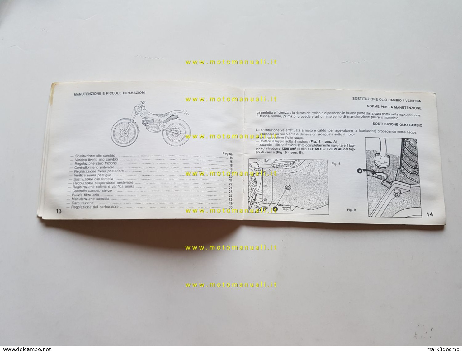 Aprilia TX 311 M - TX 125 M 1986 Manuale Uso Manutenzione Italiano Originale - Motos