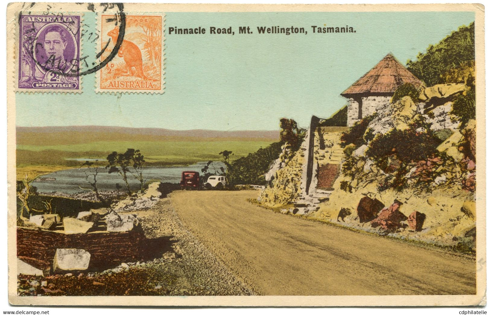 AUSTRALIE CARTE POSTALE -PINNACLE ROAD MT. WELLINGTON TASMANIA DEPART ( HOBART ) 3 SP ? POUR LA FRANCE - Lettres & Documents