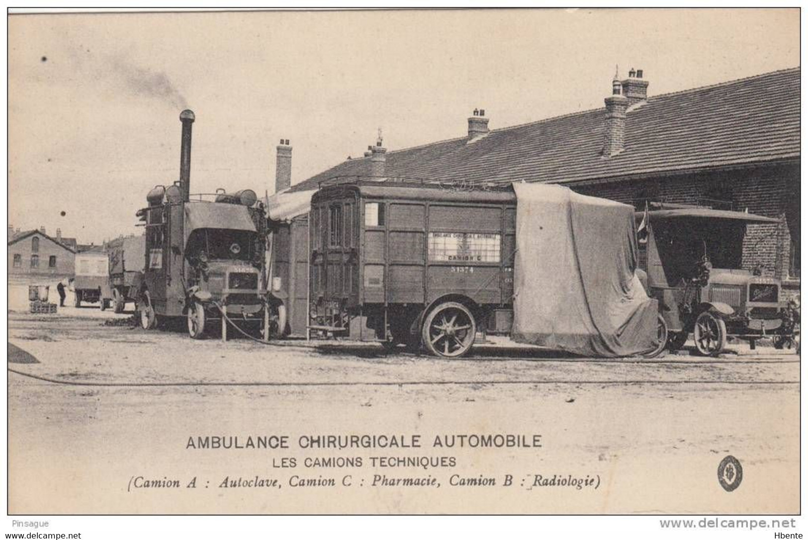 AMBULANCE CHIRURGICALE AUTOMOBILE  LES CAMIONS TECHNIQUES (Autoclave, Pharmacie, Radiologie) - Petite Curie (Photo) - Automobile
